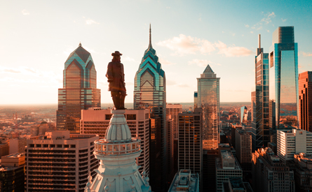 View of the Philadelphia skyline