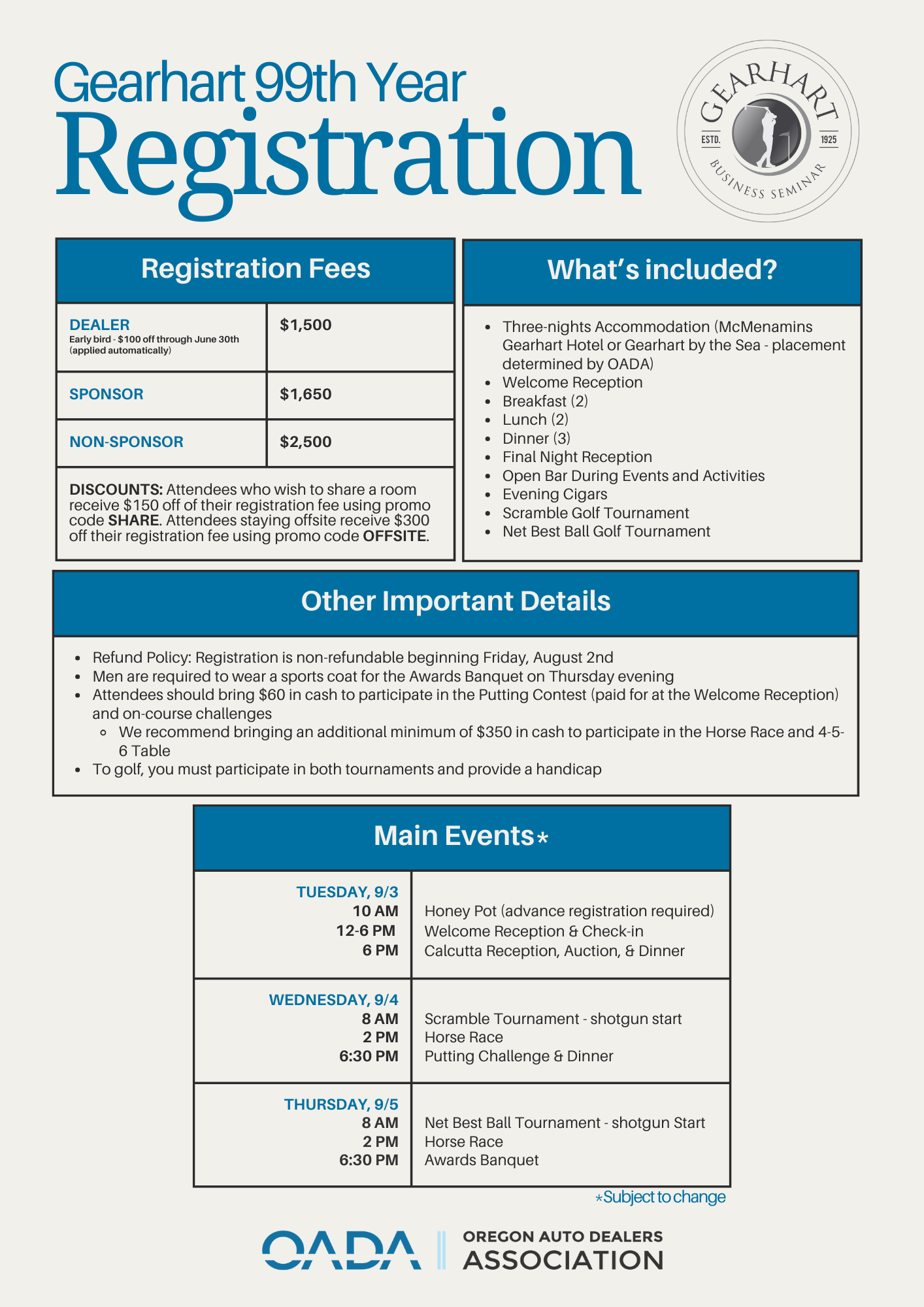 Gearhart Business Seminar Oregon Auto Dealers Association