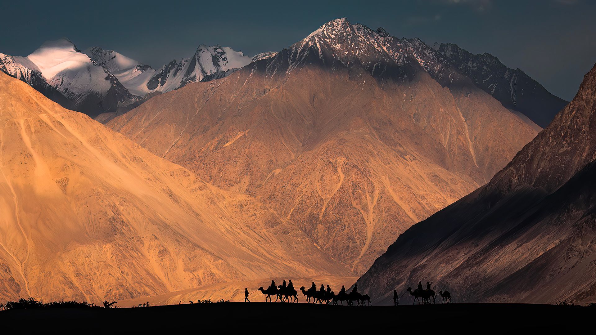 Mountain landscape at sunset