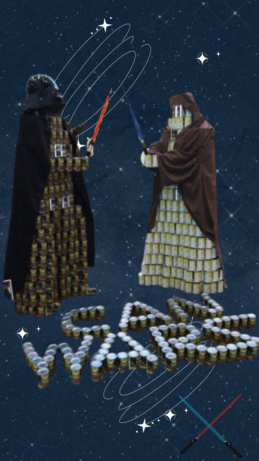 Obi Wan Darth Vader Made of Cans