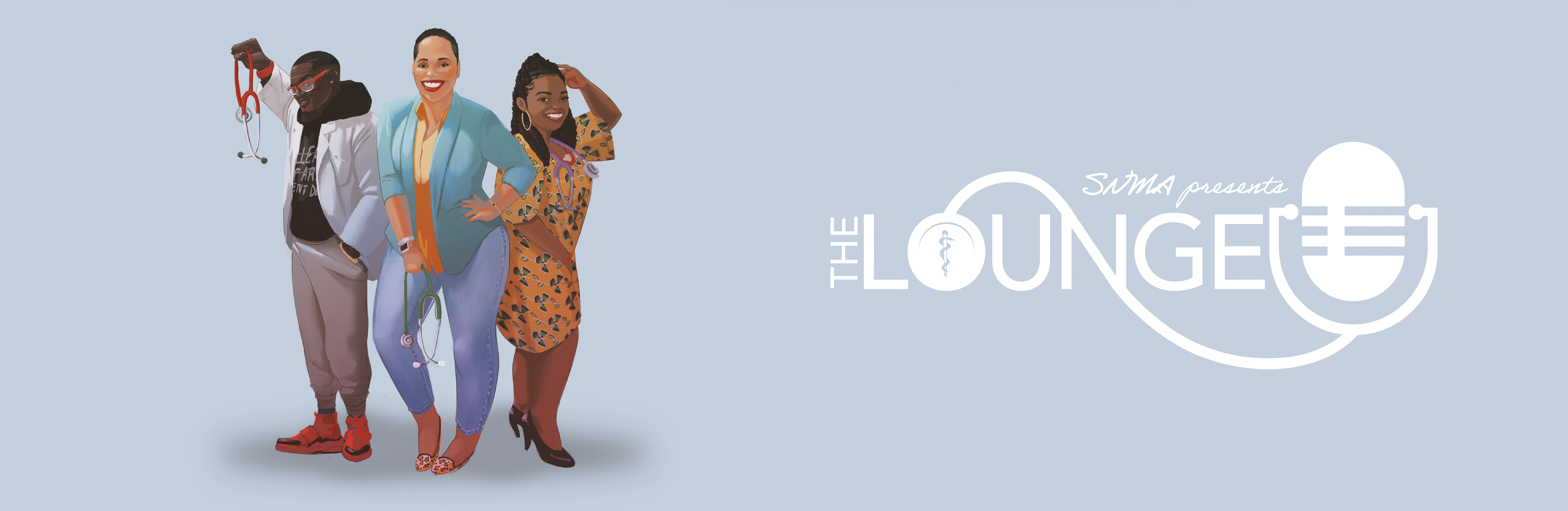 SNMA Presents: The Lounge Host Portrait and Logo
