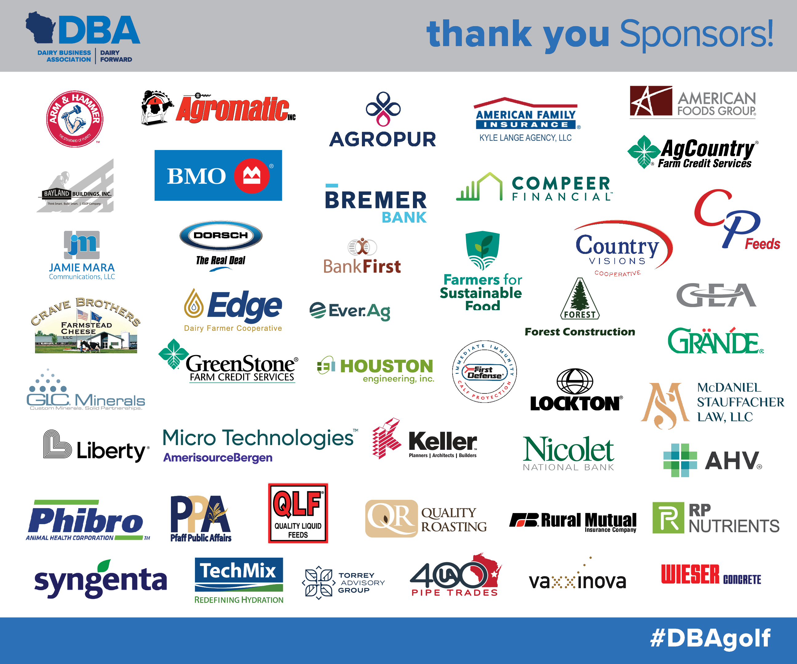 2023 Dairy Golf Classic Sponsors