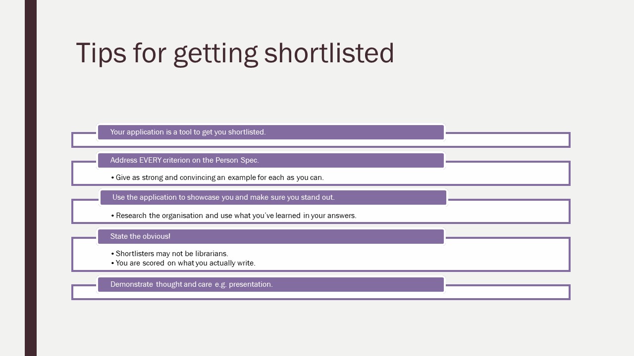List of 5 tips for getting shortlisted