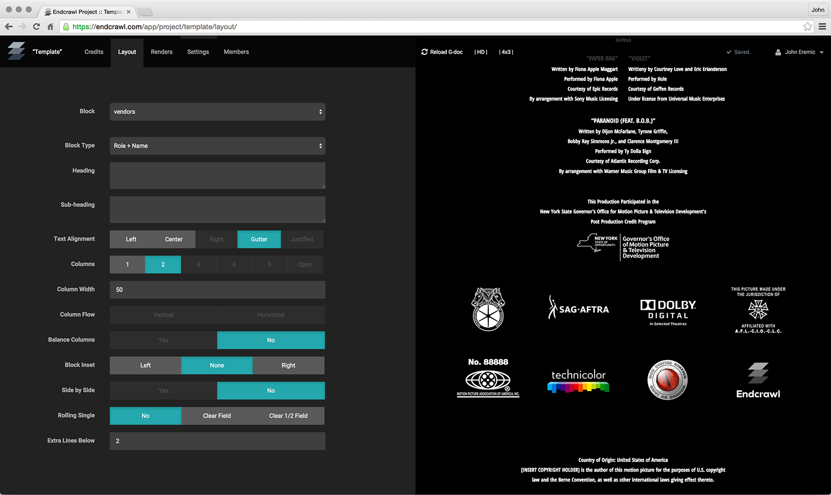 Note how some of the standard logos used in end credits are... 